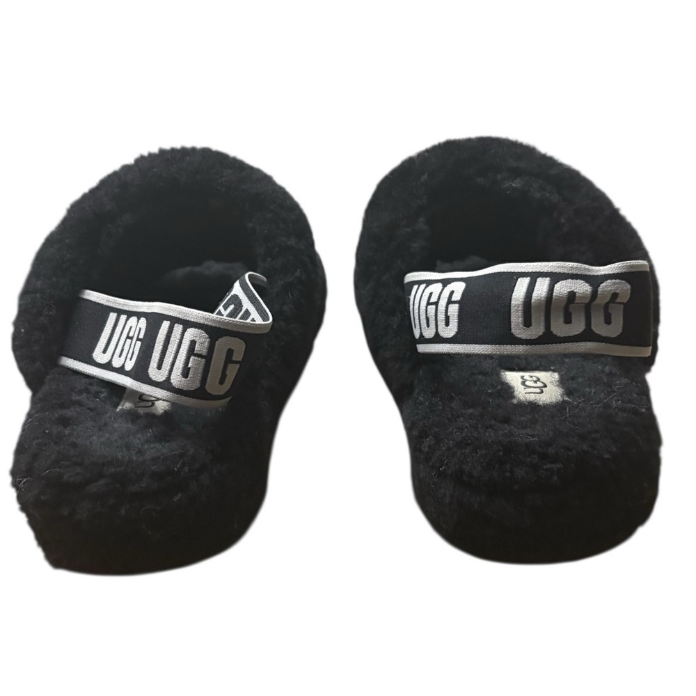UGG "Fluff Yeah!" Platform Slide Logo Band in Classic Black Size 8 - Picture 8 of 10